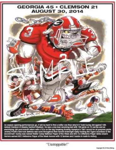 2014 Dave Helwig ‘Unstoppable’ Todd Gurley Print Art