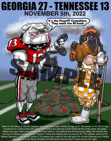 2022 Dave Helwig "Call Me!" vs. Tennessee  Art 11x14