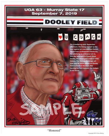 2019 Game Dave Helwig “Honored” Vince Dooley Georgia Bulldogs Artwork