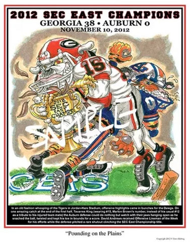 2012 Dave Helwig 'Pounding on the Plains' SEC East Champs Print Art