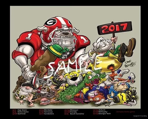 2017 Games Dave Helwig Limited Edition Football Schedule Art