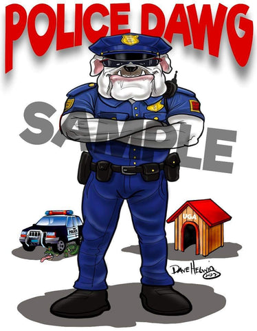 2023 Dave Helwig "Police Dawg" First Responder Tribute Art 11x14in.