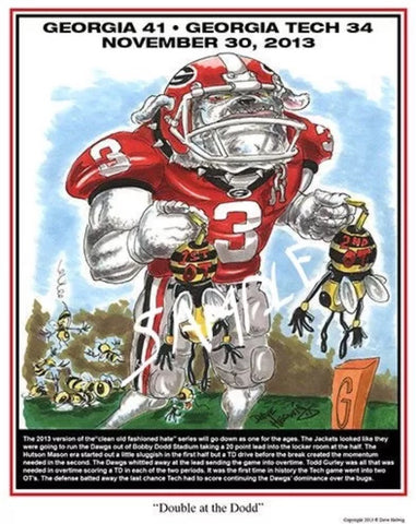 2013 Dave Helwig ‘Double at the Dodd’ Todd Gurley Print Art