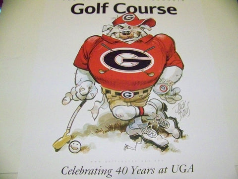 2008 Jack Davis Georgia Bulldogs Golf Poster