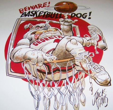 1989 Jack Davis Georgia Bulldogs BASKETBULLDOG print