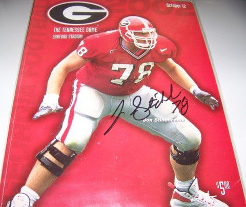 2002 Georgia Bulldogs Jon Stinchcomb Autographed Program
